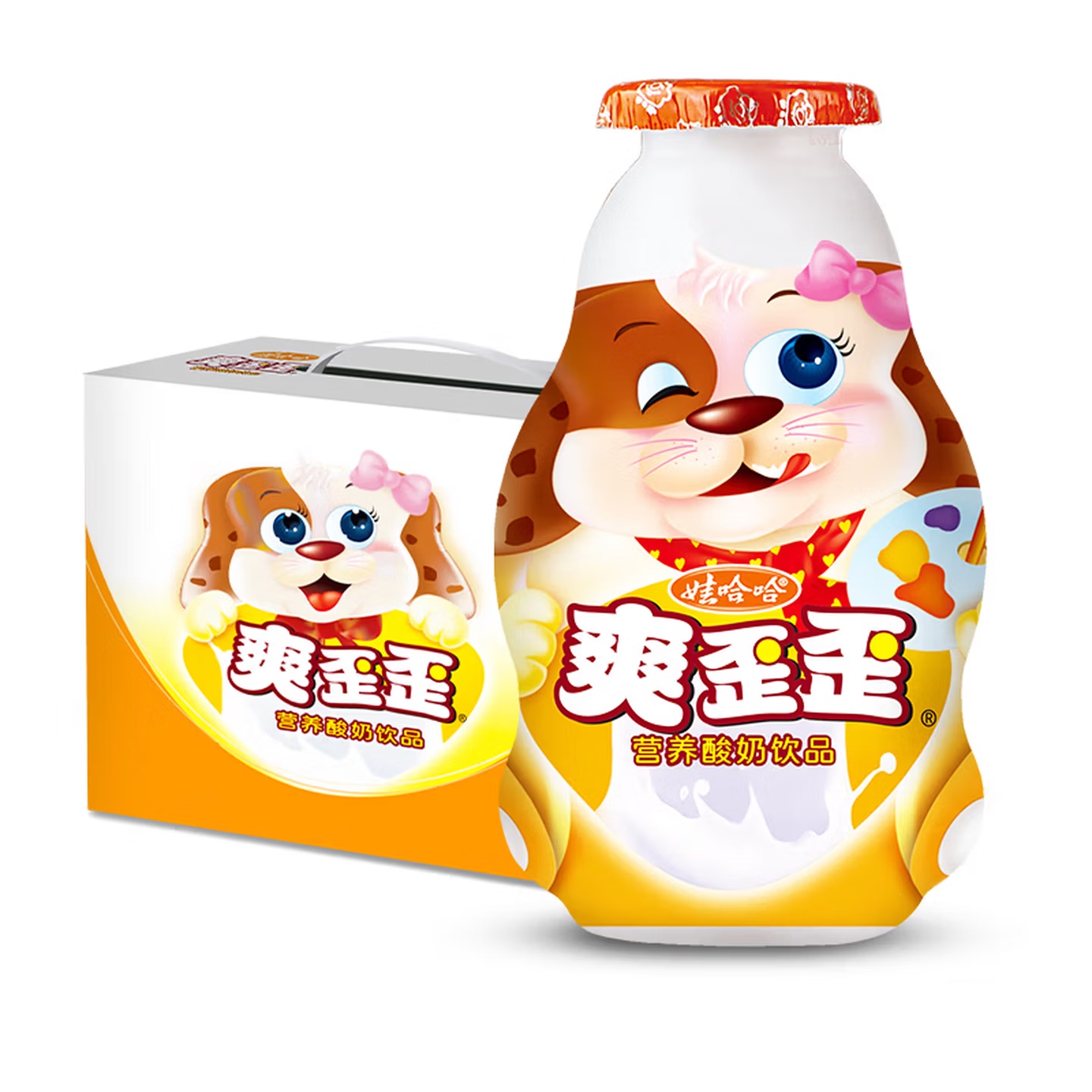 娃哈哈爽歪歪含乳飲料乳酸菌飲料鈣多多鋅多多飲品整箱裝兒童飲料 【爽歪歪】 200g*24瓶 （手提式）